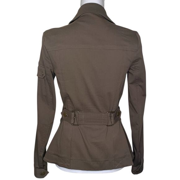 Veronica Beard Army Green Camp Jacket Cotton Utility Military Gold Buttons - Picture 7 of 9